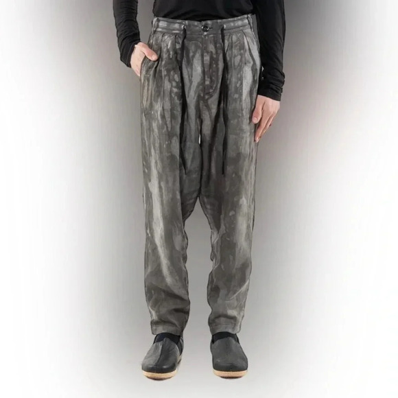 Mark Baigent Rong Pants Magnesium 100% Linen Unisex Sz S - Picture 3 of 13